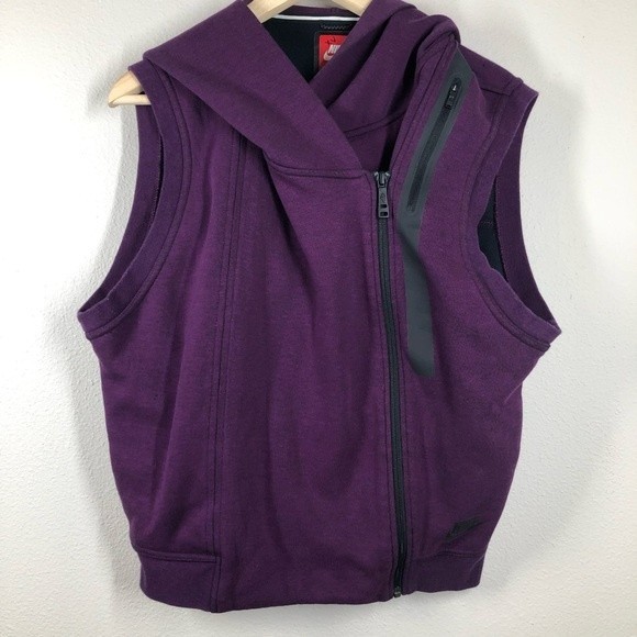 Nike Tops - Nike Tech Fleece Hooded Vest Plum Purple Medium